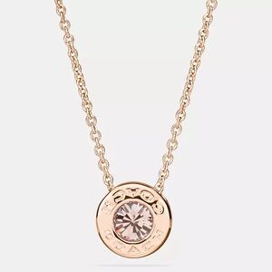 Coach Rose Gold Open Circle Necklace NWOT